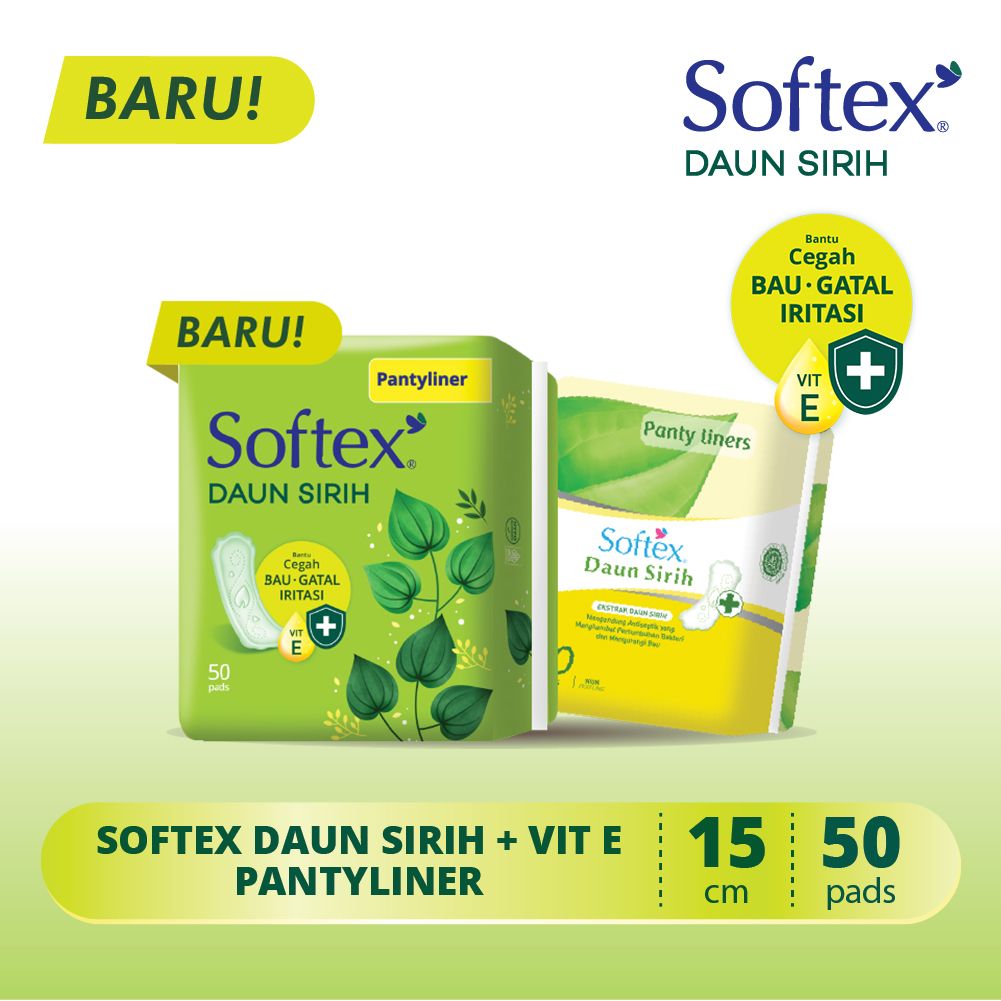 Pantyliner Softex Daun Sirih + Vitamin E isi 50 pads - 1