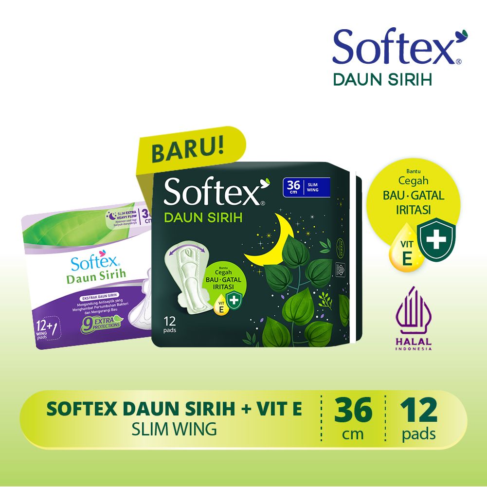 Softex Daun Sirih + Vitamin E 36Cm isi 12 pads - 1