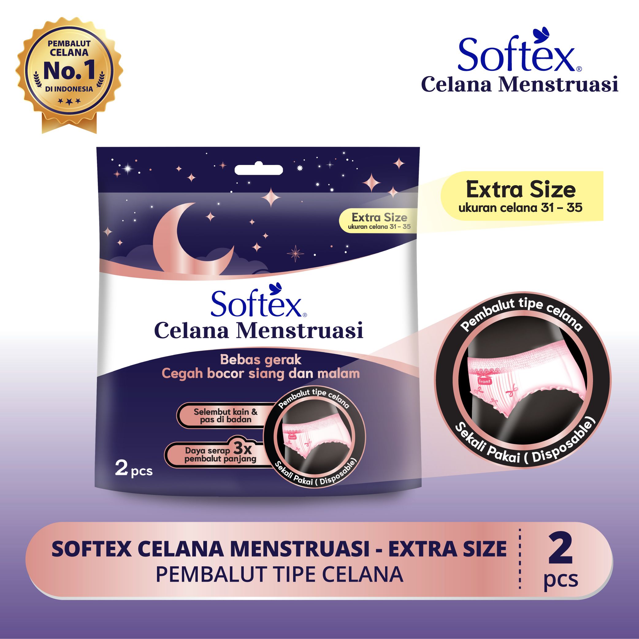 Softex Celana Menstruasi EXTRA SIZE - Pembalut Wanita - 1