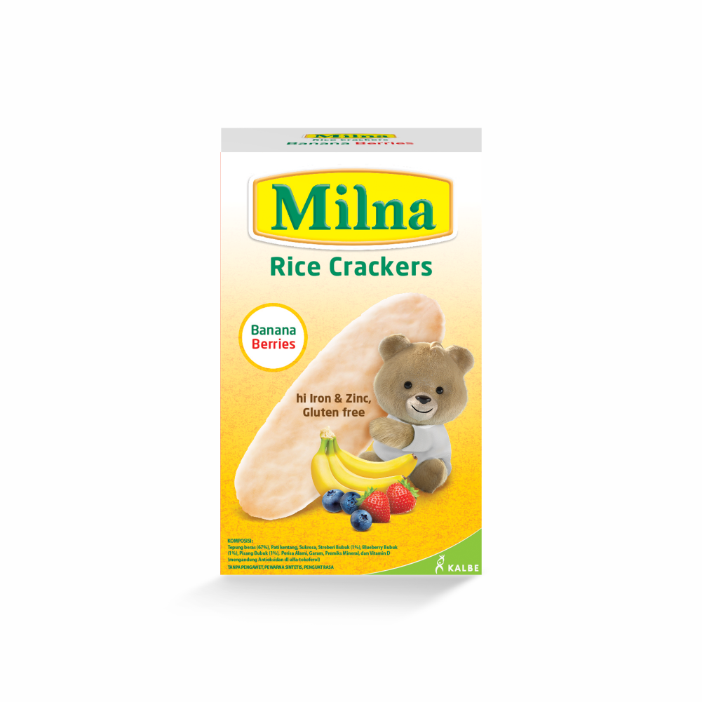 Milna Rice Crackers Banana Berries 5x4gr - 1
