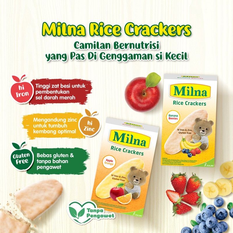 Milna Rice Crackers Banana Berries 5x4gr - 2