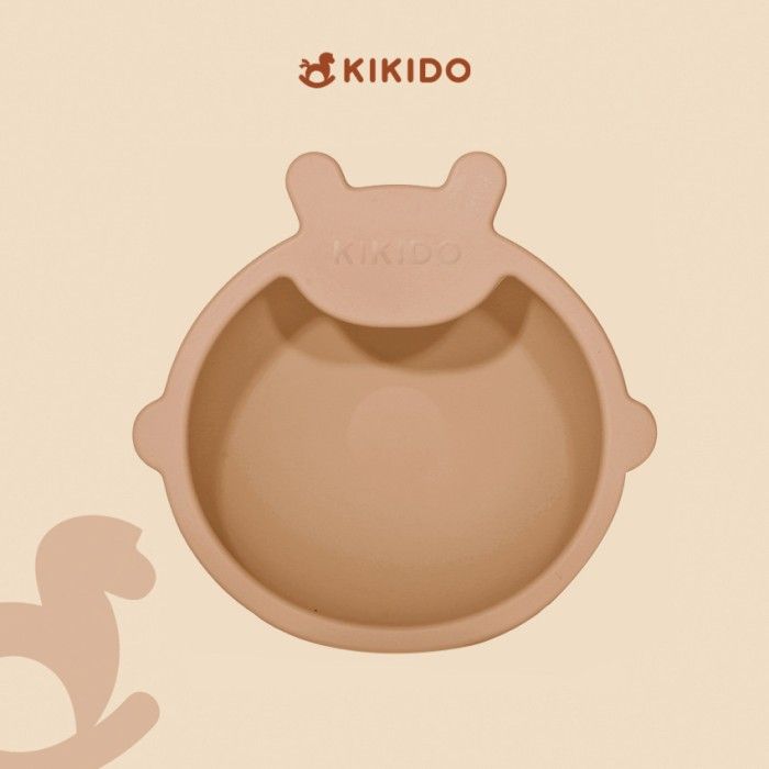 Kikido - Nomnom Bear Feeding Set Cookie - Set Alat Makan Silikon Bayi - 6