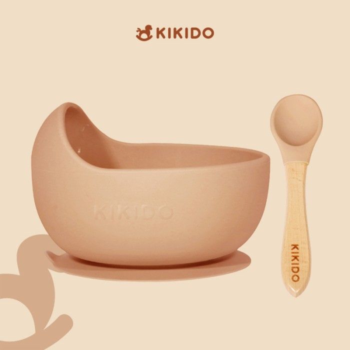 Kikido - Nomnom Feeding Set Cookie - Set Alat Makan Silikon Bayi - 1