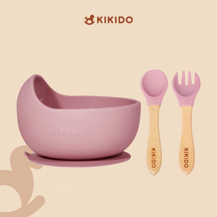 Kikido - Nomnom Feeding Set Yam - Set Alat Makan Silikon Bayi - 3