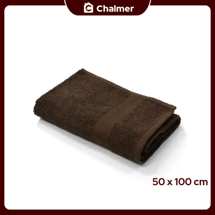 Handuk Mandi Chalmer 50x100 cm Medium Handuk Travel - Cokelat Tua - 1