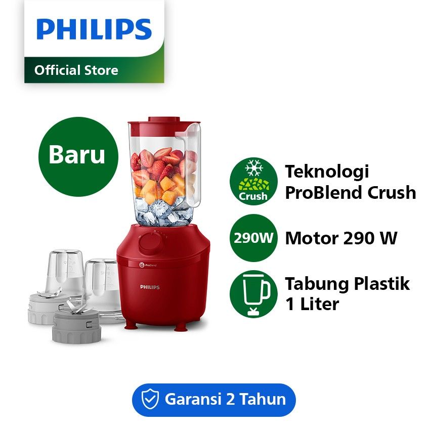 Philips Blender 3000 Series - HR2042/33 Kapasitas 1L (Merah) - 1
