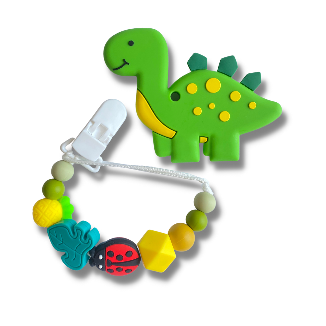 Bright Chewelry Teether Set - Green Dino -Lady Bug - 3