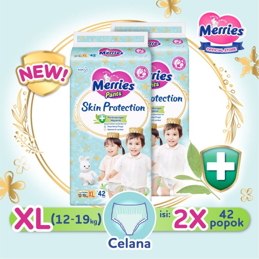 Merries Skin Protection Popok bayi Celana XL 42 Twinpack - 1