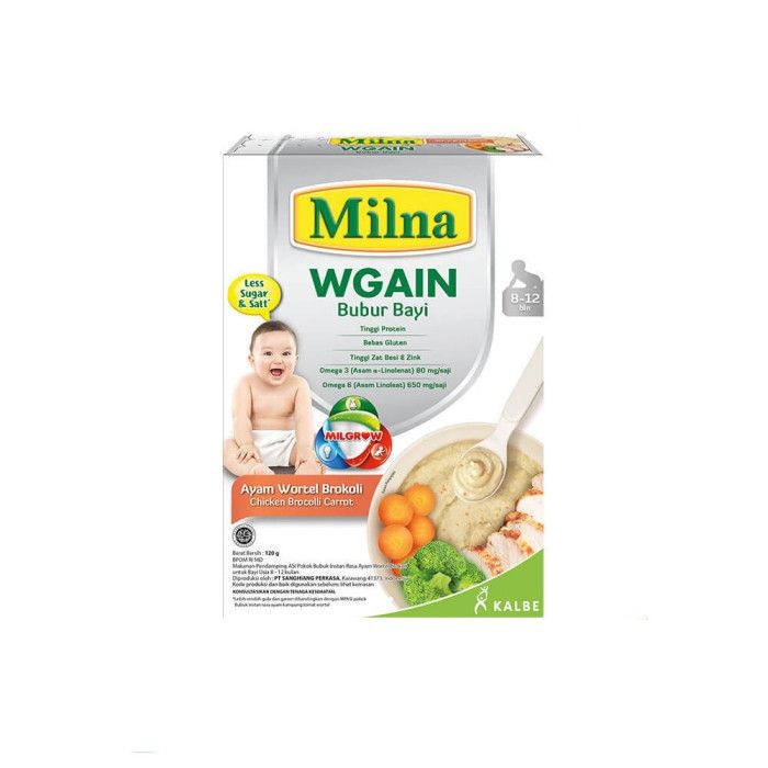 Milna WGAIN 8+ Ayam Wortel Brokoli 120G (2 Pack) - 3