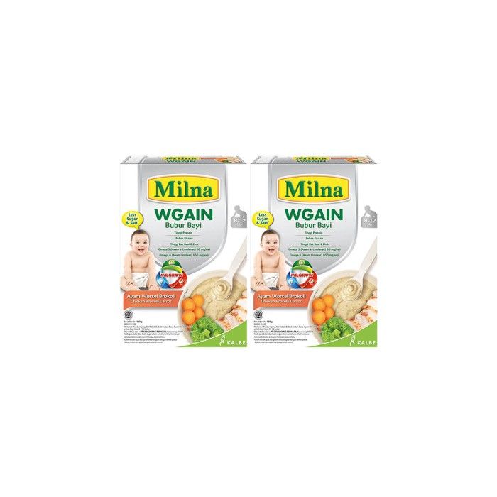 Milna WGAIN 8+ Ayam Wortel Brokoli 120G (2 Pack) - 2