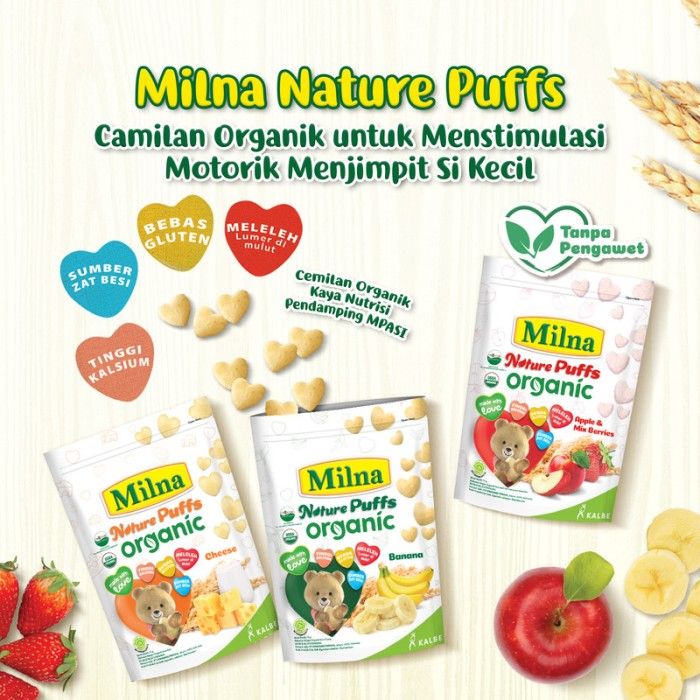 Milna Nature Puffs Organic Apple Mix Berries 15G (9 Pack) - 4