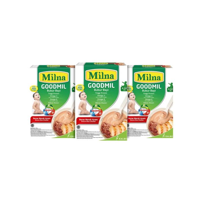 Milna Goodmil 6+ Beras Merah Ayam 120G (3 Pack) - 2