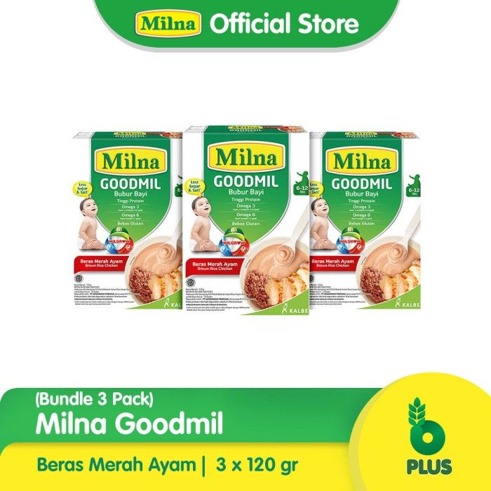 Milna Goodmil 6+ Beras Merah Ayam 120G (3 Pack) - 1