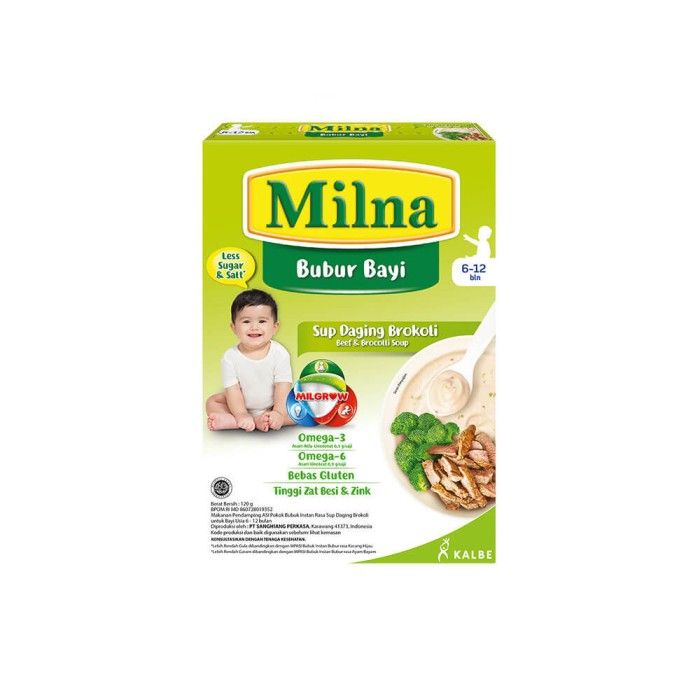 Milna Bubur Reguler 6+ Sup Daging Brokoli 120G (4 pack) - 3