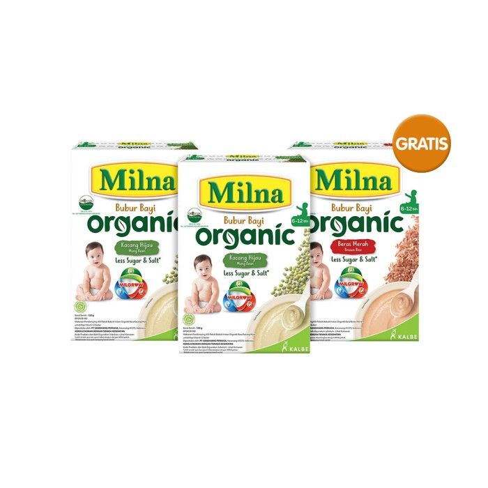 Milna Bubur Organik 6+ Kacang Hijau 120G (2 Pack) - 2