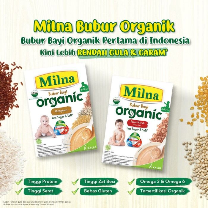 Milna Bubur Organik 6+ Kacang Hijau 120G (2 Pack) - 4
