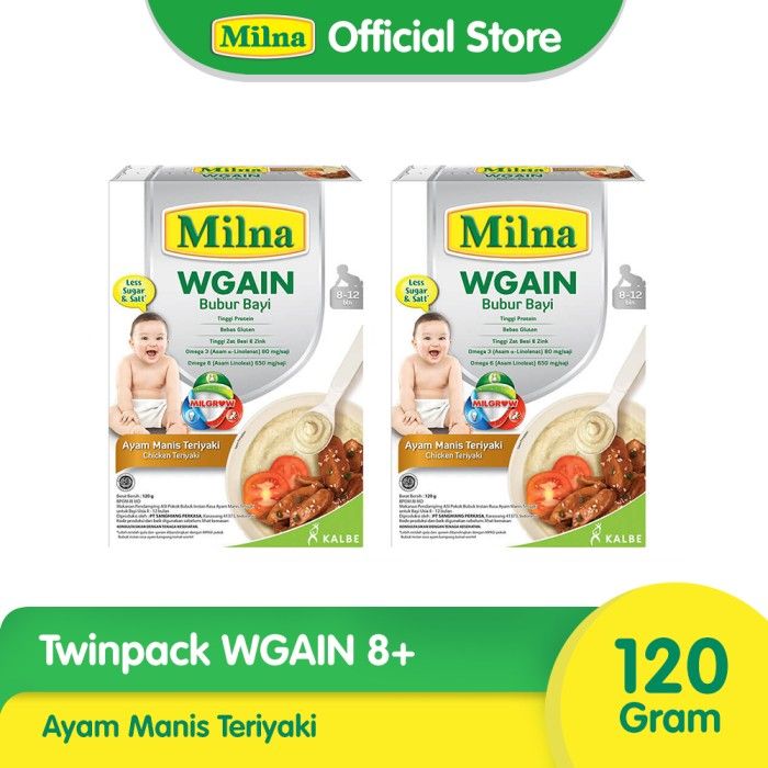 Twin Pack Milna WGAIN 8+ Ayam Manis Teriyaki 120G - 1
