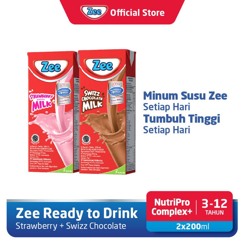ZEE UHT Swizz Chocolate Milk (1Pcs) & ZEE UHT Strawberry Milk (1Pcs) - 1