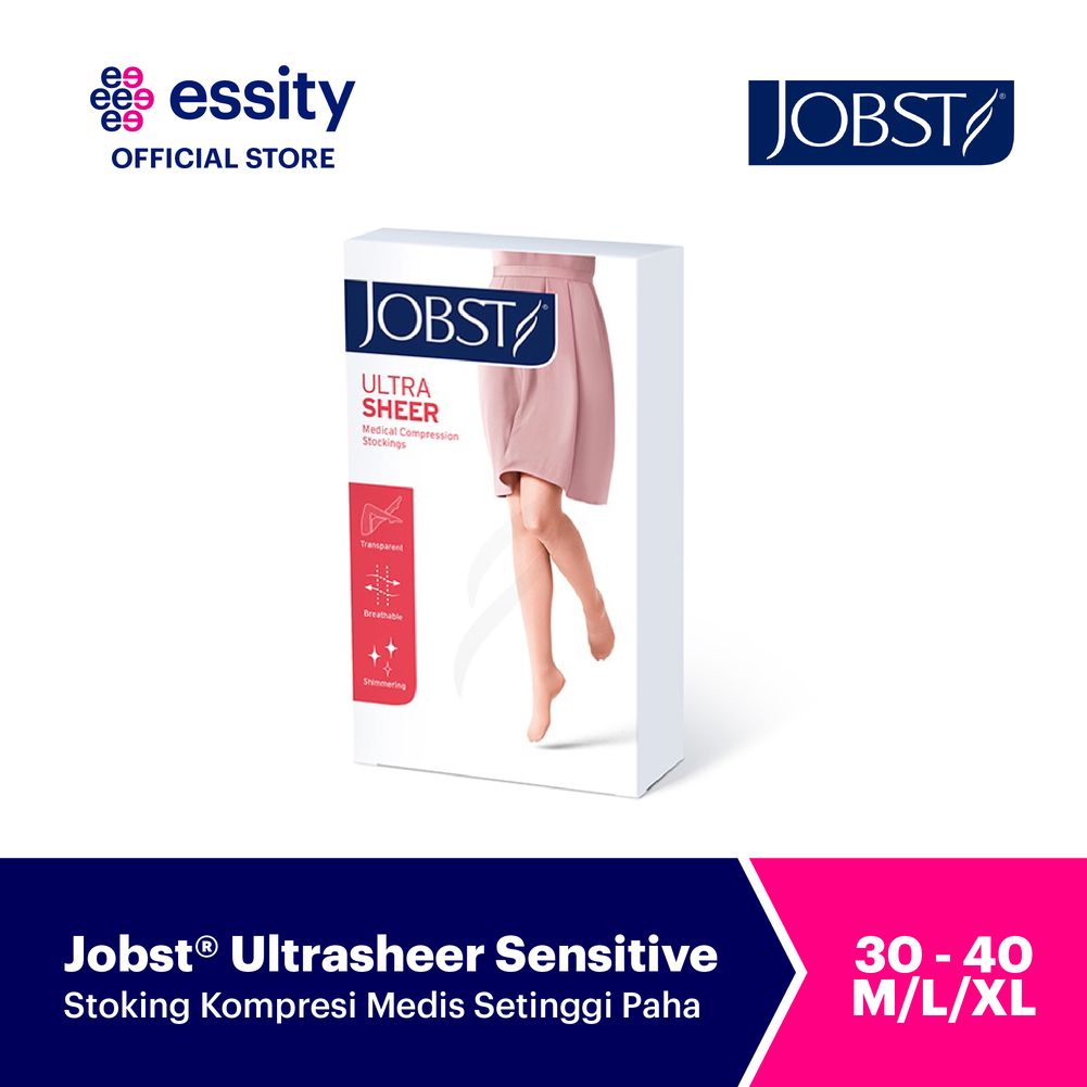 Jobst Ultrasheer Sensitive Setinggi Paha Silicone - Terapi Kompresi 30-40 Xl - 1
