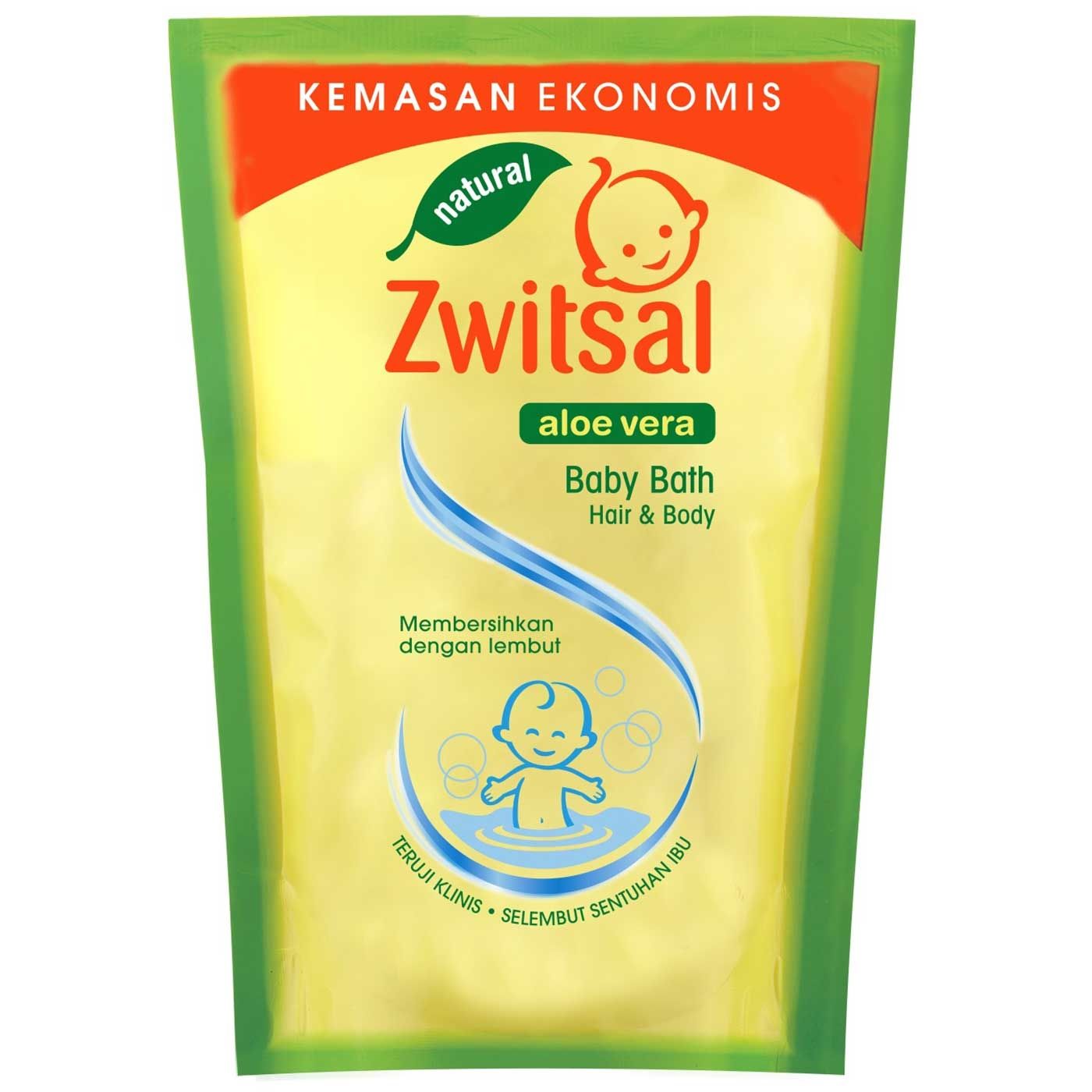 Zwitsal Natural Baby Bath 2in1 Hair & Body Pouch 450ml - 3