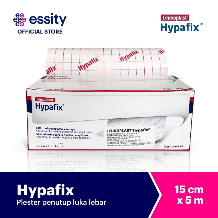 Hypafix Plester putih penutup luka (1 roll/box) 15cm x 5m - 1