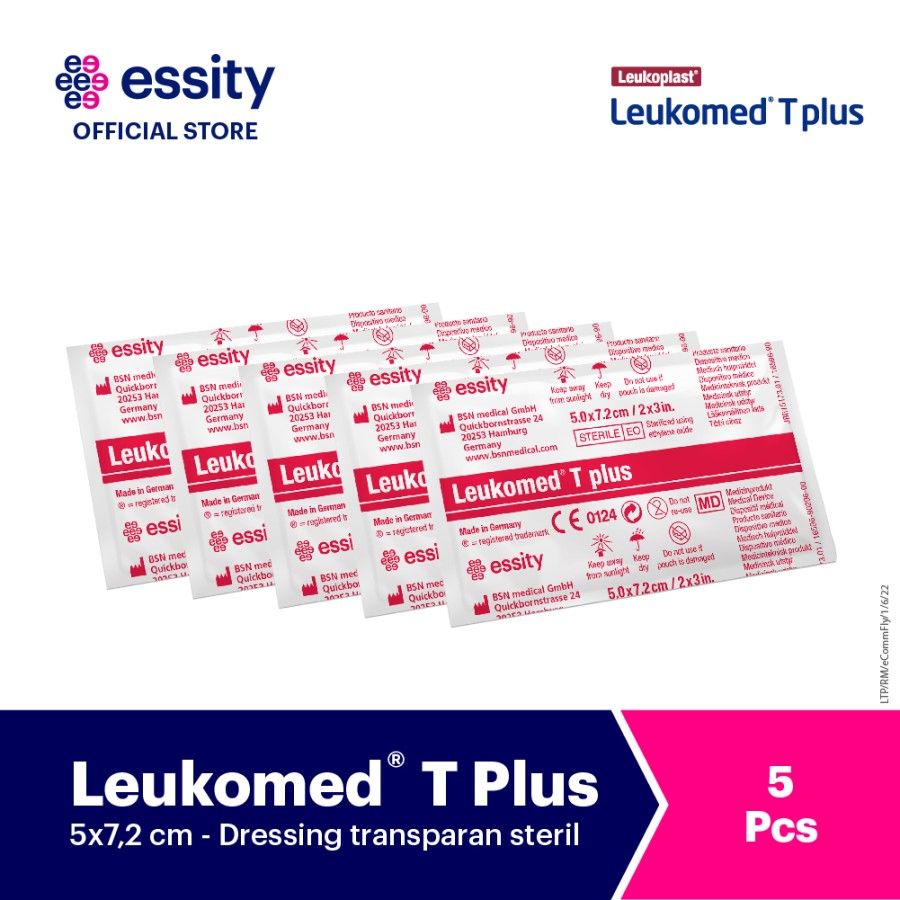Leukomed T plus (pcs) Dressing Steril Transparan (pcs) 7.2cm x 5cm 5 pack - 1