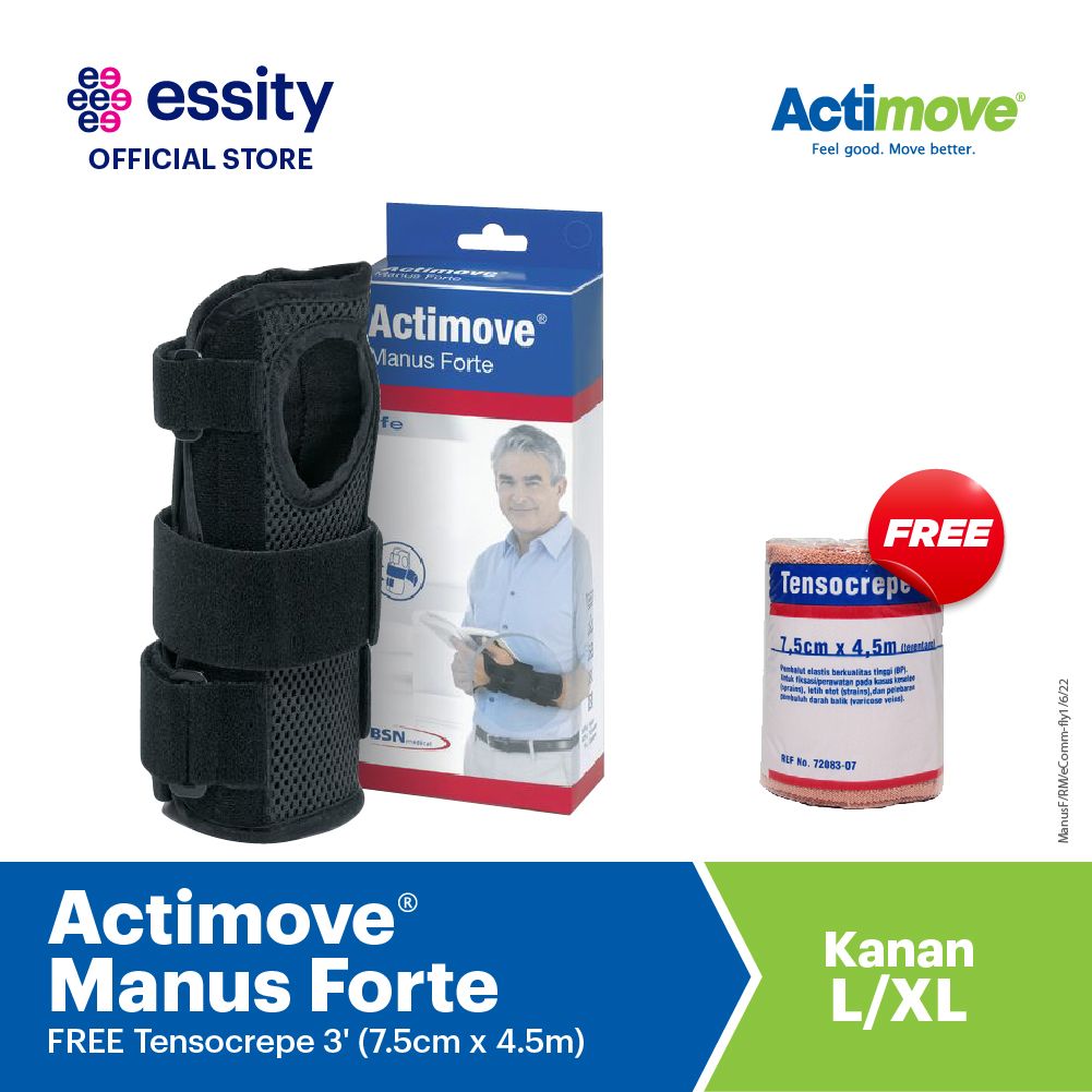 Actimove Manus Forte - Penyangga pergelangan tangan L/XL Right FREE Tensocrepe 3' (7.5cm x 4.55m) - 1