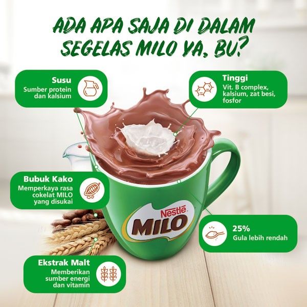 MILO 3in1 ACTIV-GO Susu Coklat Pouch 1kg Gratis Milo UHT 110ml - 2