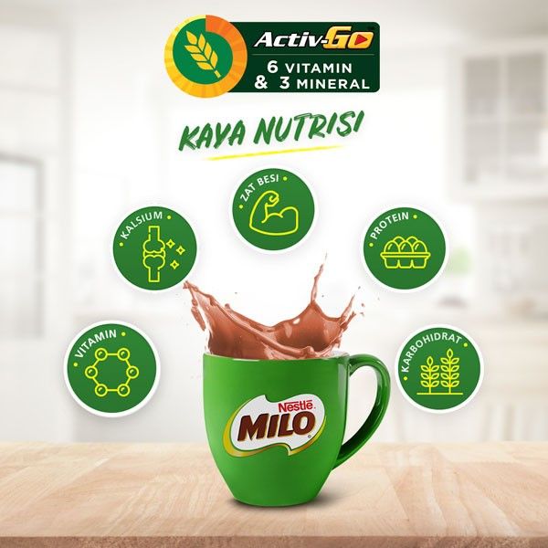 MILO ACTIV-GO Susu Coklat Pouch 1kg Gratis Milo UHT 110ml - 3