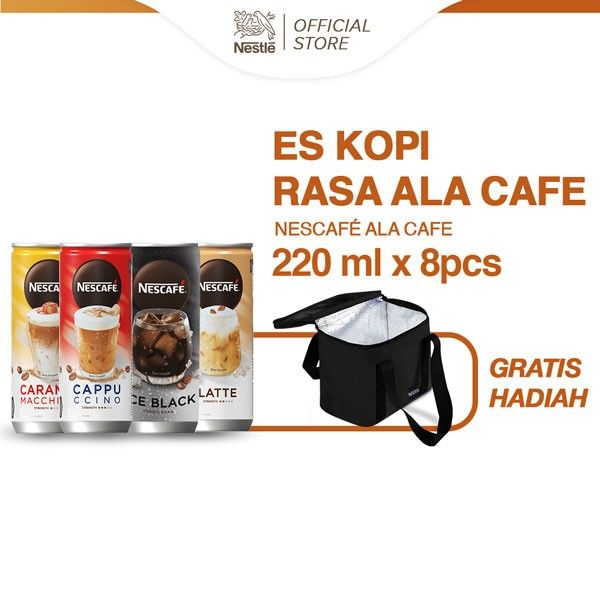 NESCAFE Kopi Minuman Kaleng Ala Cafe 220ml 8pcs Gratis Hadiah - 1