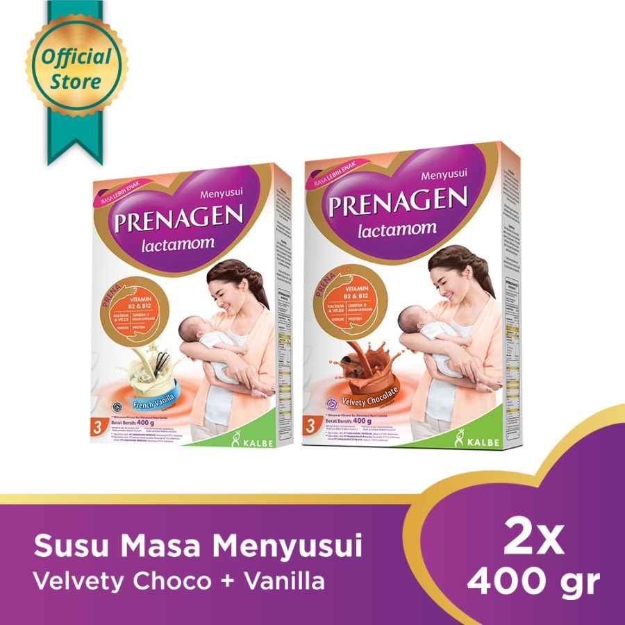 PRENAGEN lactamom Velvety Choco 400 gr + French Vanilla 400 gr - 1