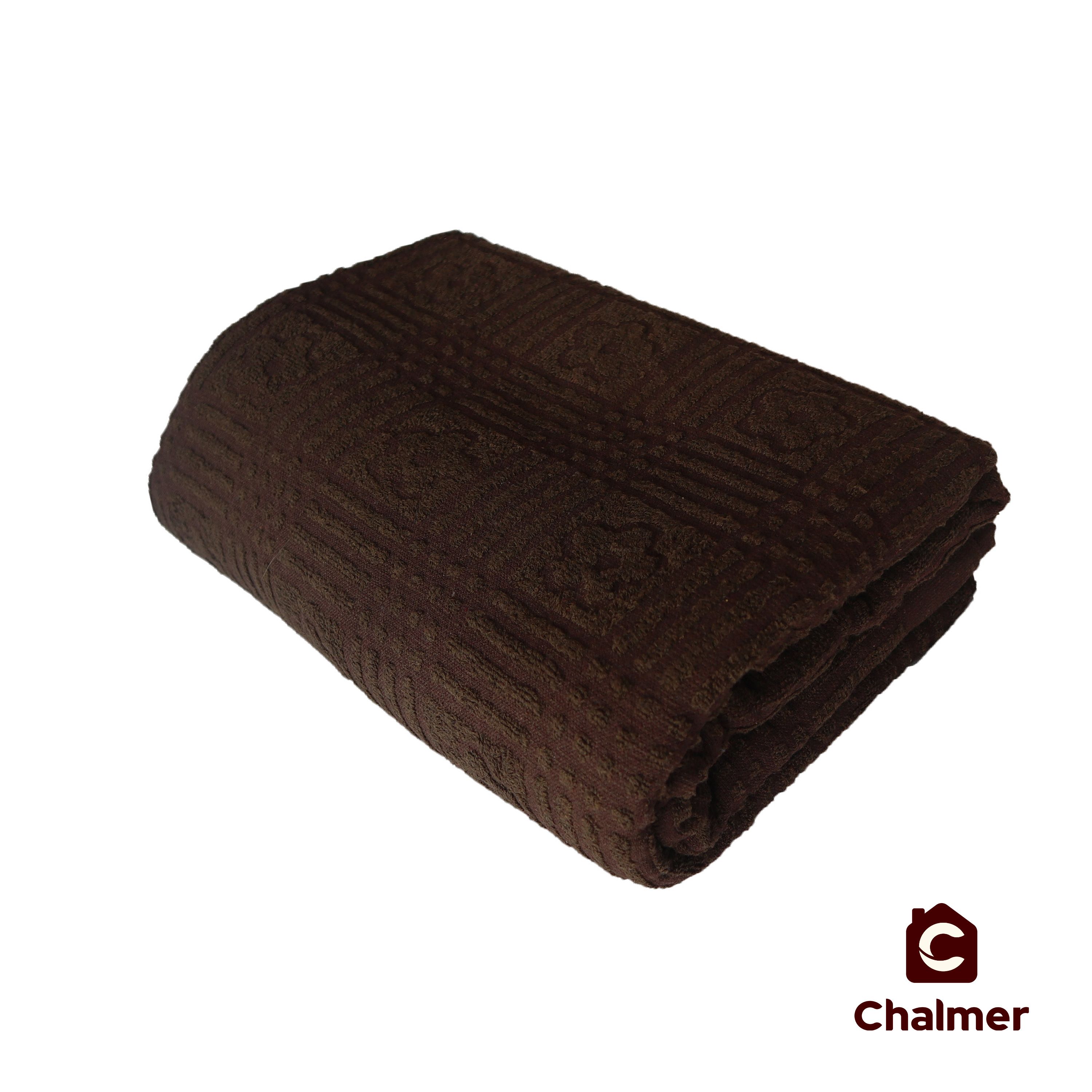 Selimut Katun Chalmer Ukuran 145x200 cm Terry Cloth Towel Blanket - Dark Brown - 1