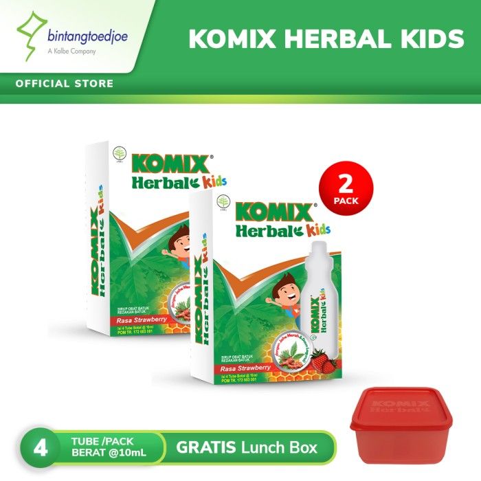 Komix Herbal Kids 2 Pack (8 Tube) FREE Lunch Box - 1