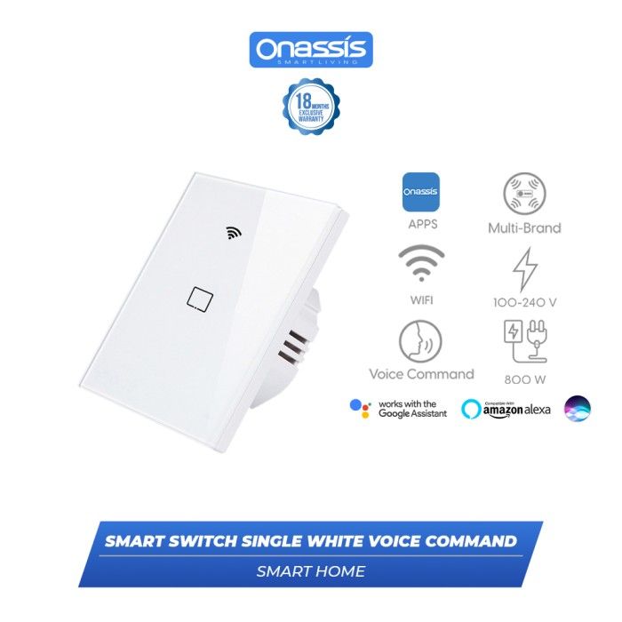 ONASSIS SMART SWITCH SINGLE WHITE VOICE COMMAND - 1