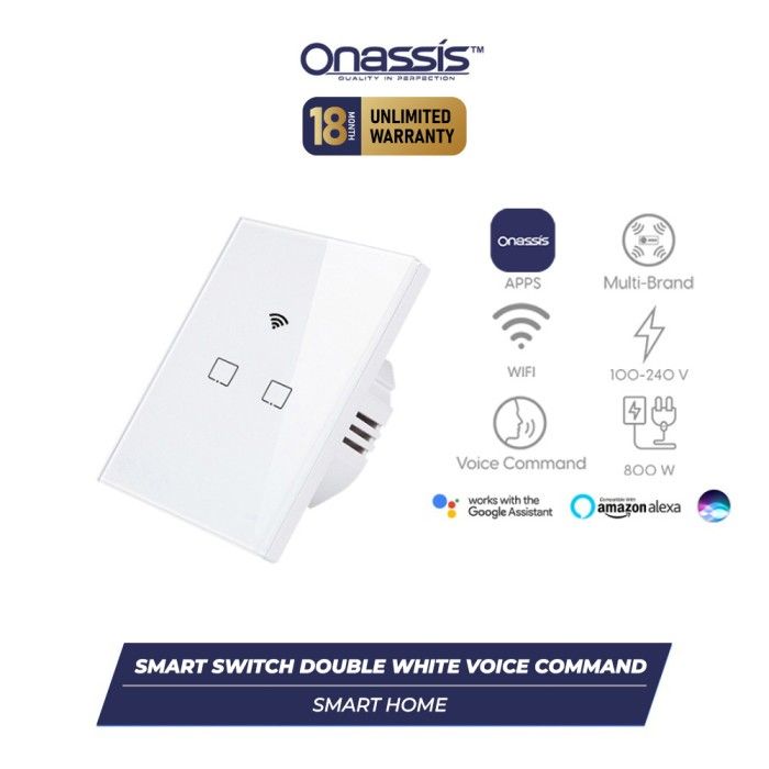 ONASSIS SMART SWITCH DOUBLE WHITE VOICE COMMAND - 2