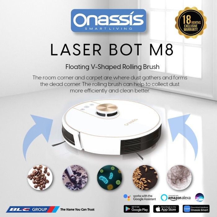 ONASSIS SMART ROBOT VACUM LASERBOT M8 FREE UVC DISINFECT - 5