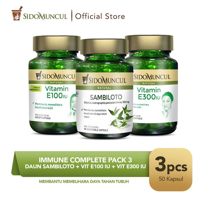 Immune Complete Pack 3 - Daun Sambiloto + Vit E100 IU + Vit E300 IU - 1