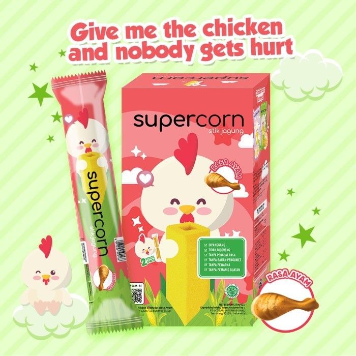 Supercorn Stick Jagung Rasa Ayam 10gr - 1 Karton (24 Box) - 2