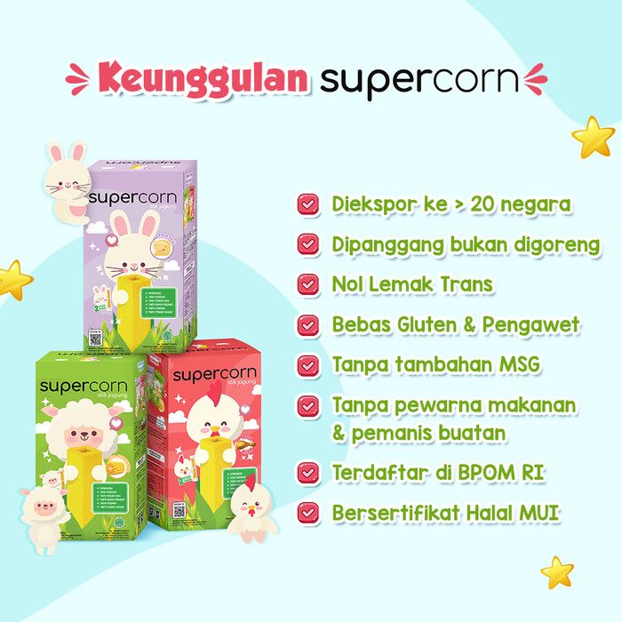 Supercorn Jagung Bakar 10gr (1 Box) + Ayam 10gr (1 Box) + Keju (1 Box) - 5