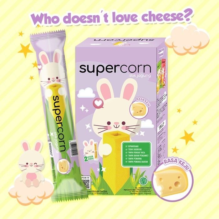 Supercorn Stick Jagung Rasa Keju 10gr - 1 Box - 2