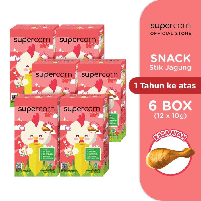 Supercorn Stick Jagung Rasa Ayam 10gr - 6 Box - 1