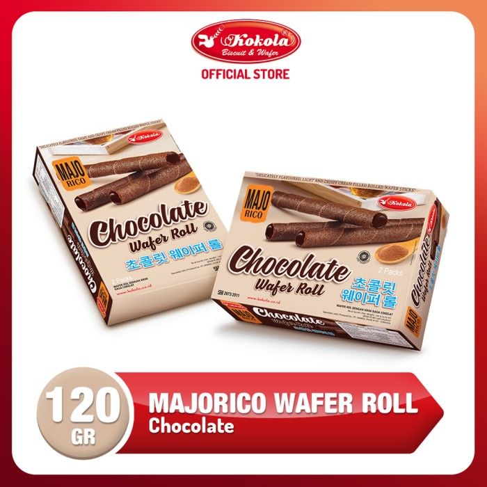 Kokola Majorico Chocolate Wafer roll 120gr Showbox - 1
