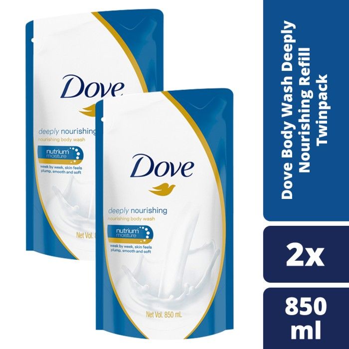 Dove Body Wash Deeply Nourishing Refill 850Ml Twinpack - 2