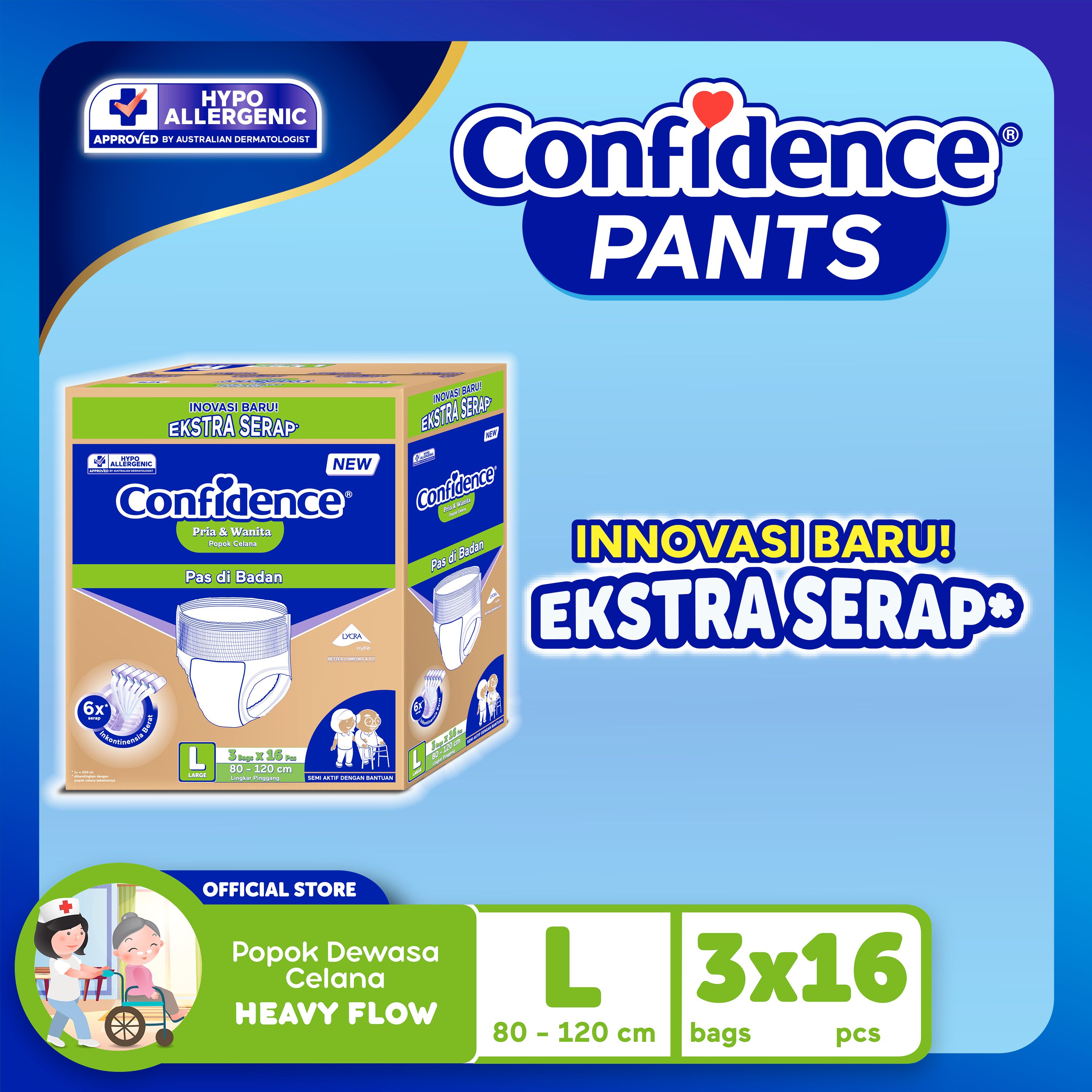 Confidence Popok Celana e-Pack Heavy Flow L 48 - 1