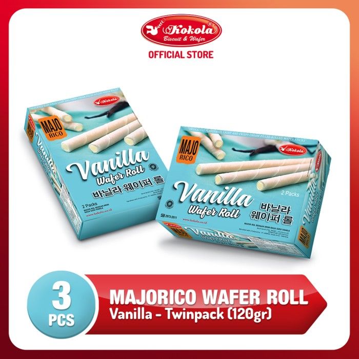 Kokola Majorico Vanila Wafer roll 120gr Showbox - 3 pcs - 1