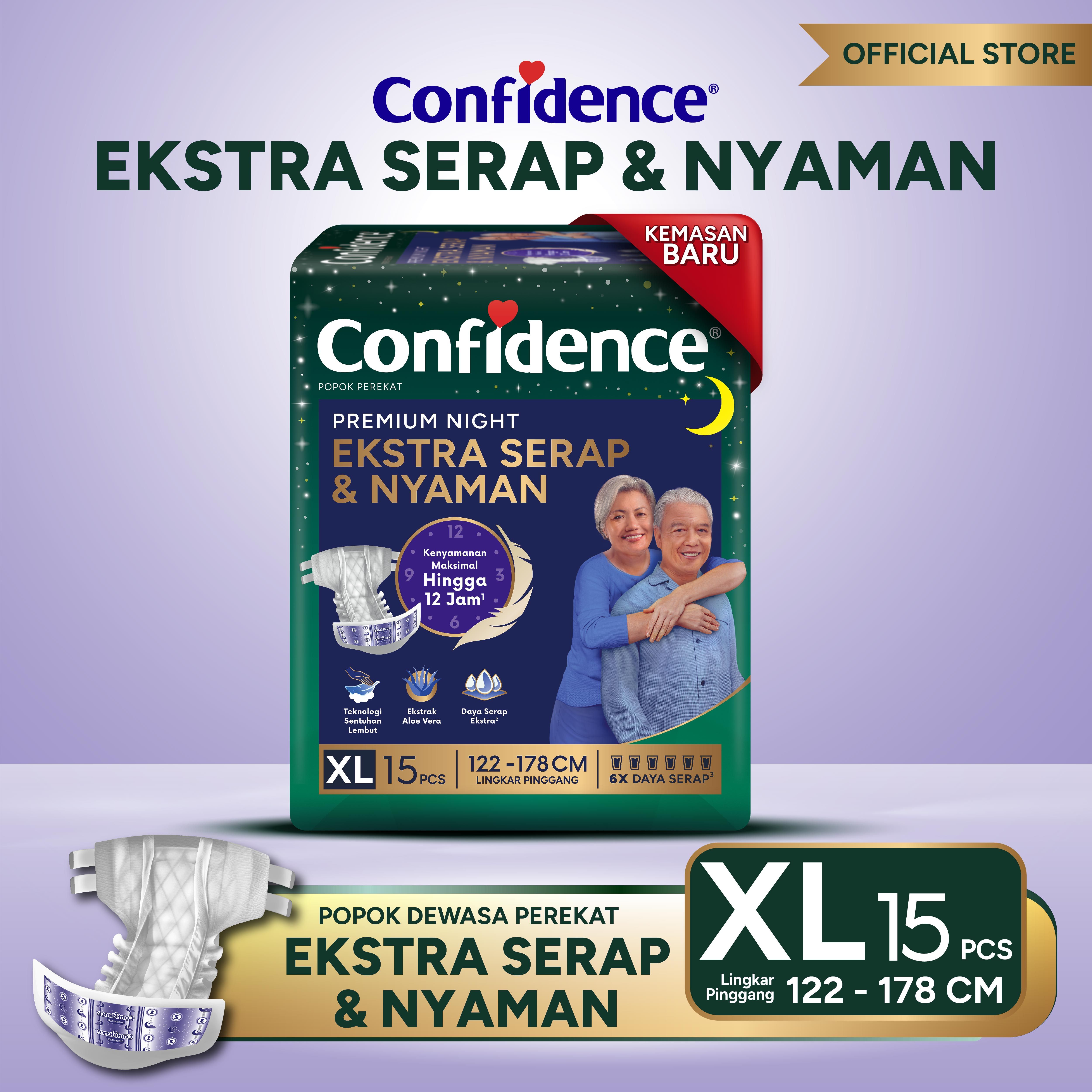 Confidence Popok Dewasa Premium Night XL 15 - 1