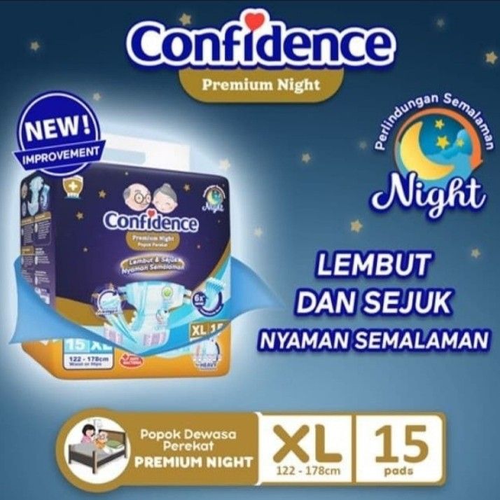 Confidence Popok Dewasa Premium Night XL 15 - 1