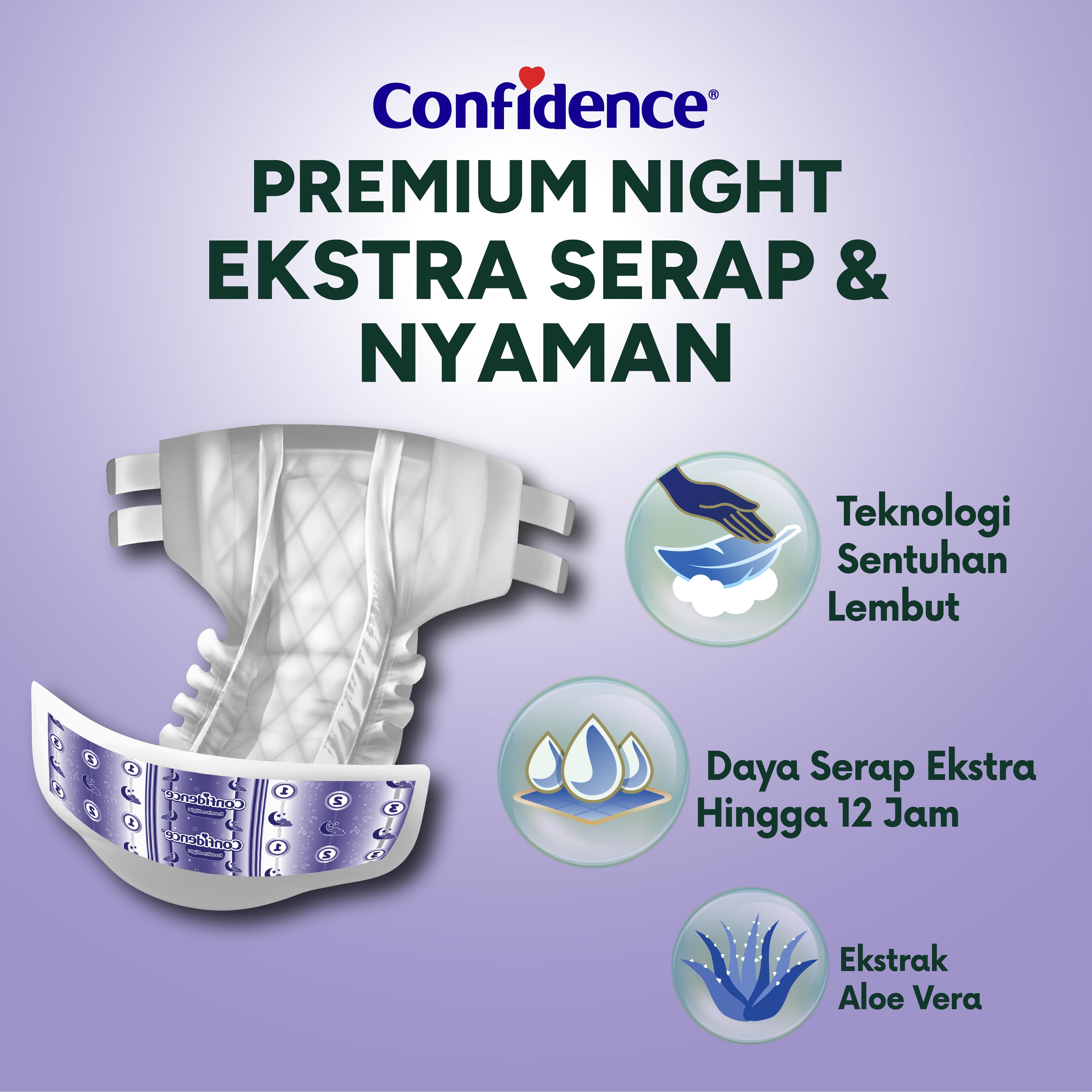 Confidence Popok Dewasa Premium Night M 15 - 3
