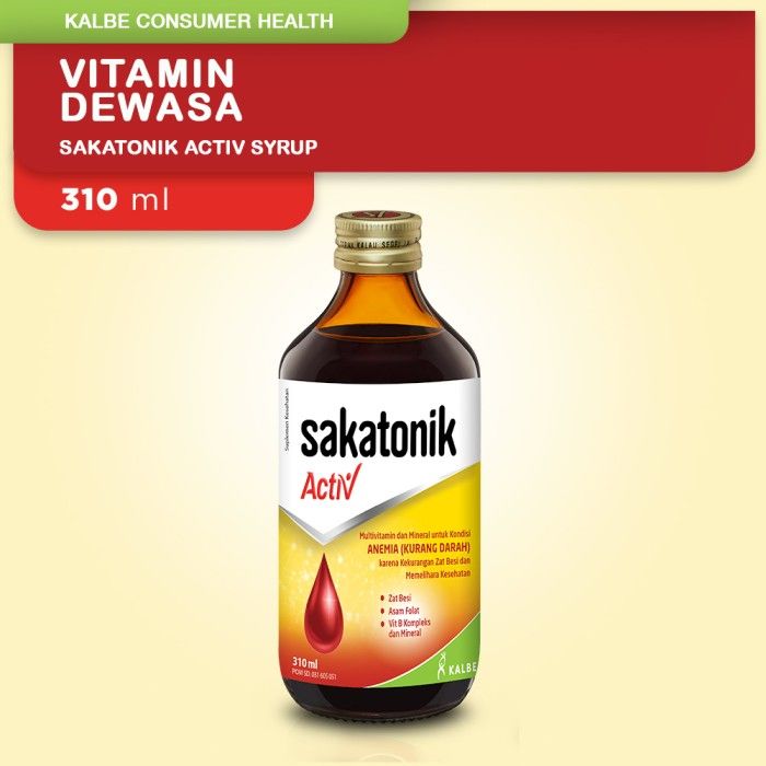 Sakatonik Activ Syrup 310ml - Multivitamin & Mineral untuk Anemia - 1