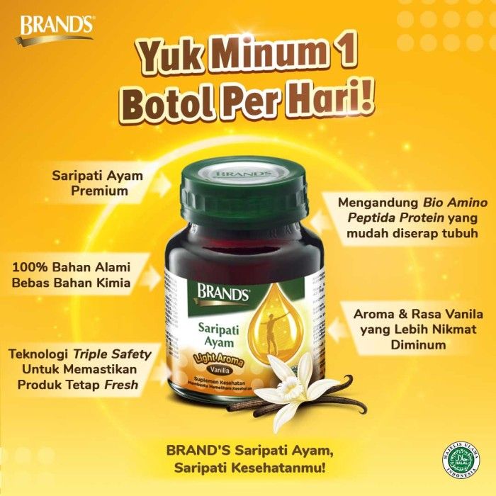 Brand's Saripati Ayam Light Aroma-Vanilla 42 Gr (botol) - 3